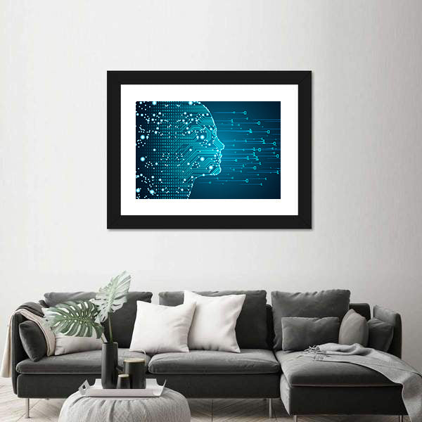 Ai Circuitry Silhouette Canvas Wall Art