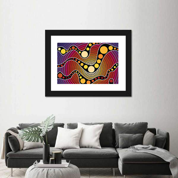 Colorful Dot Connection Canvas Wall Art