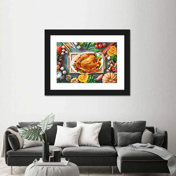 Thanksgiving Roasted Turkey Canvas Wall Art