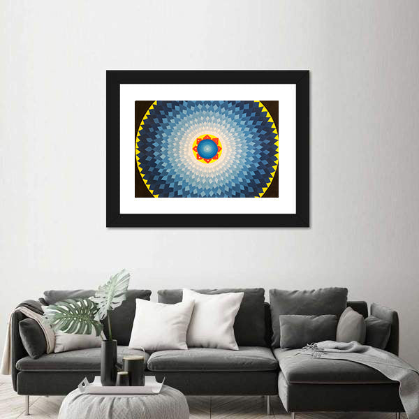 Geometric Flower Mandala Canvas Wall Art