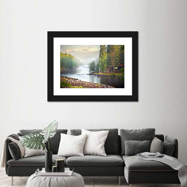Mystic River In The Morning Canvas Wall Art