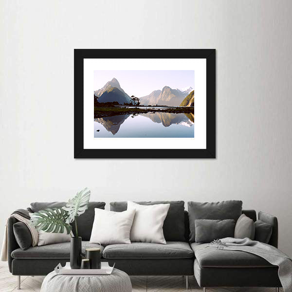 Milford Sound Early Morning Reflection Canvas Wall Art
