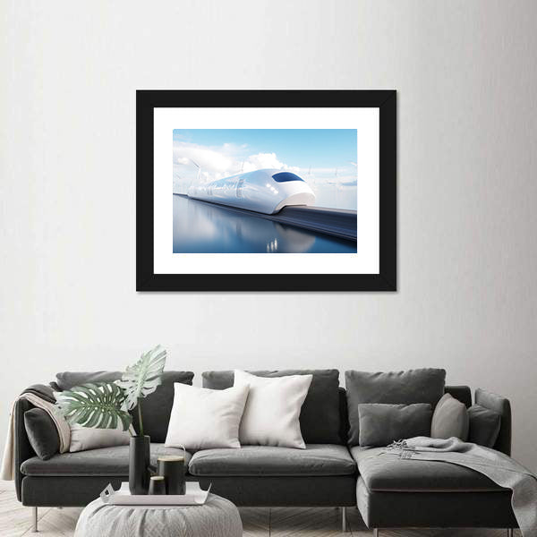 Futuristic High-speed Maglev Train Canvas Wall Art