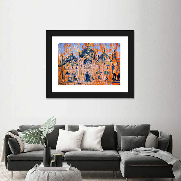 San Marco Square Church, Venice Painterly Study Canvas Wall Art