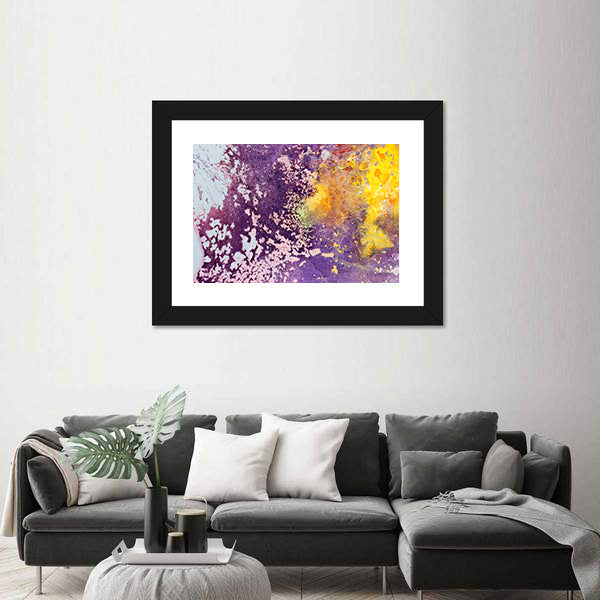Purple and Yellow Abstract Texture Canvas Wall Art