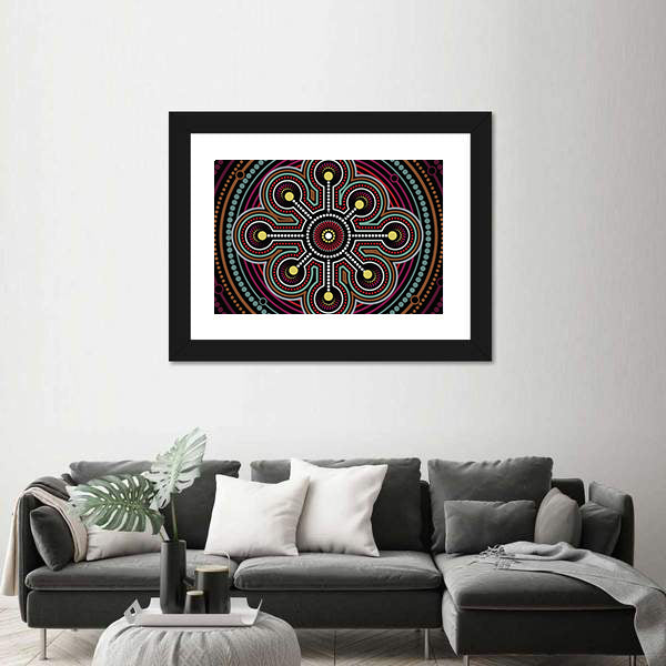 Aboriginal Dot Mandala Design Canvas Wall Art