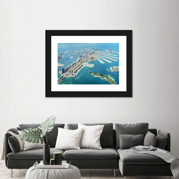 Aerial View of Palm Jumeirah, Dubai Canvas Wall Art