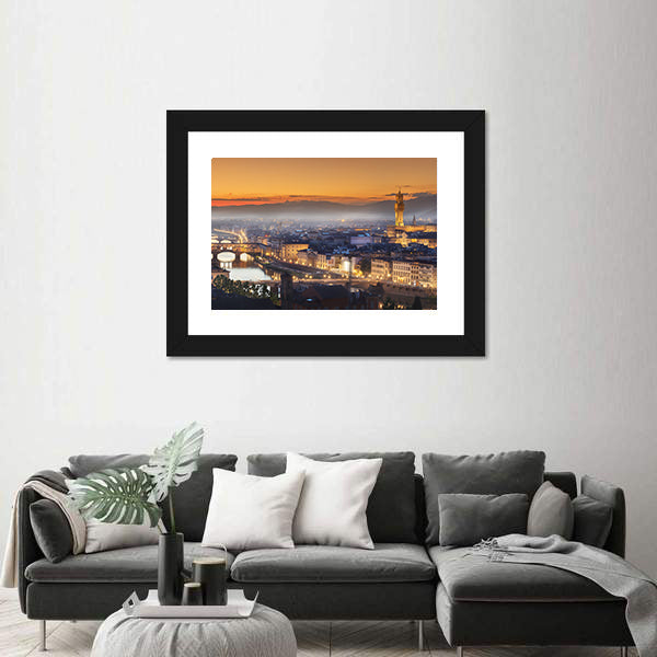 Florence During Sunset Canvas Wall Art
