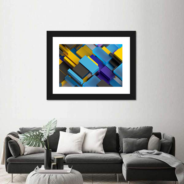 Layered Brick Pattern Canvas Wall Art