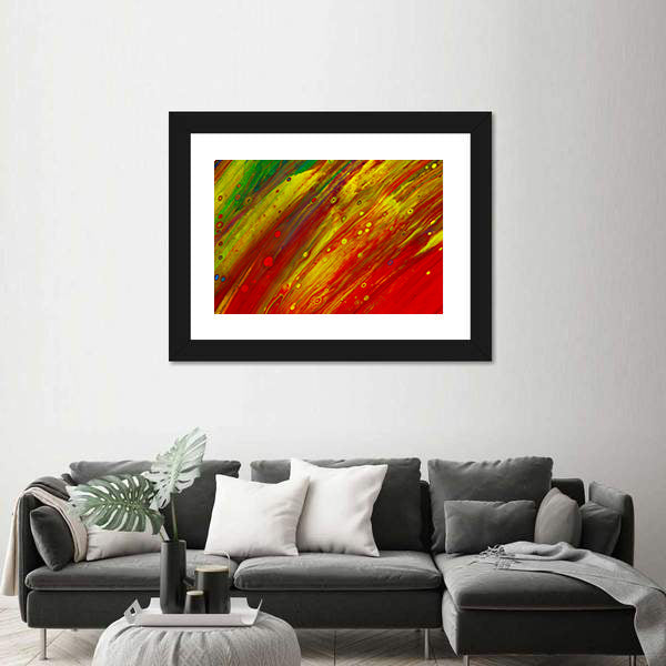 Red and Yellow Fluid Abstract Canvas Wall Art
