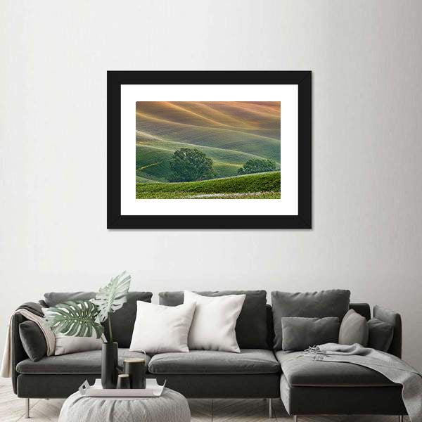 Tuscany Rolling Hills at Golden Hour Canvas Wall Art