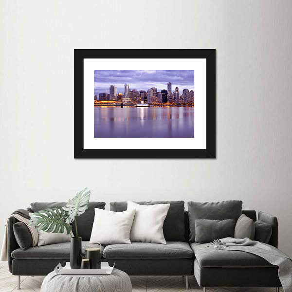 Vancouver Skyline In Canada Canvas Wall Art