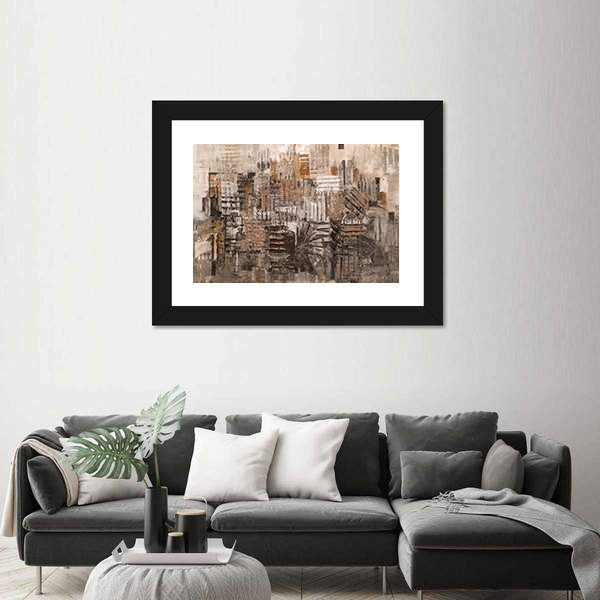Old House Bricks Pattern Canvas Wall Art