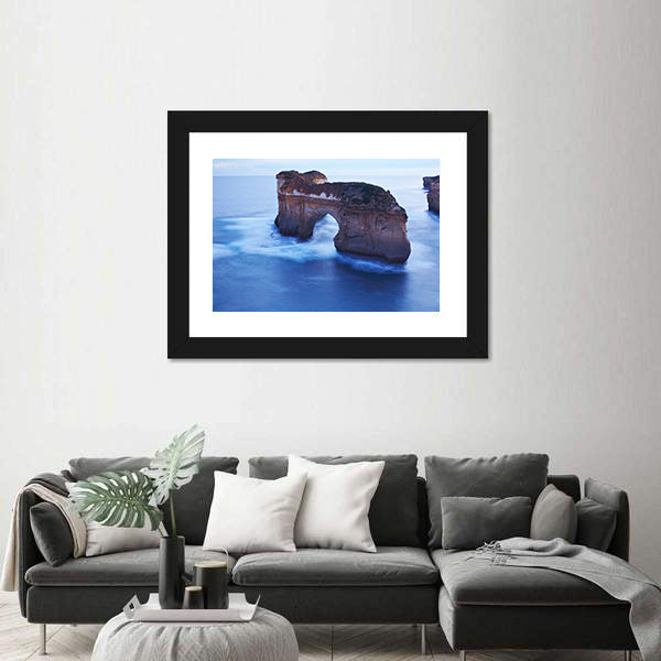 Misty Sea Arch and Limestone Cliffs Canvas Wall Art