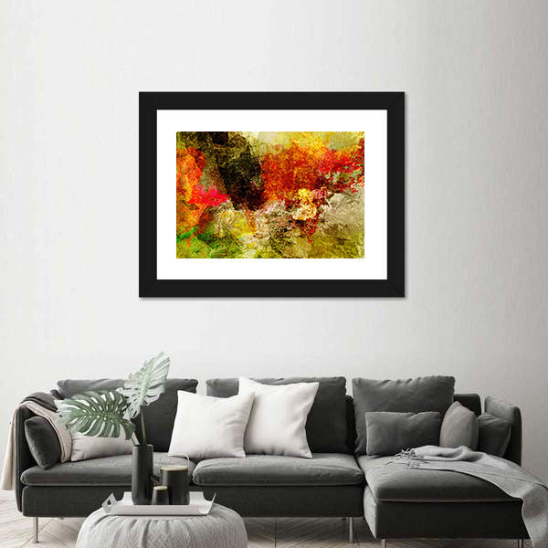 Acrylic Abstract with Central Dark Mass Canvas Wall Art