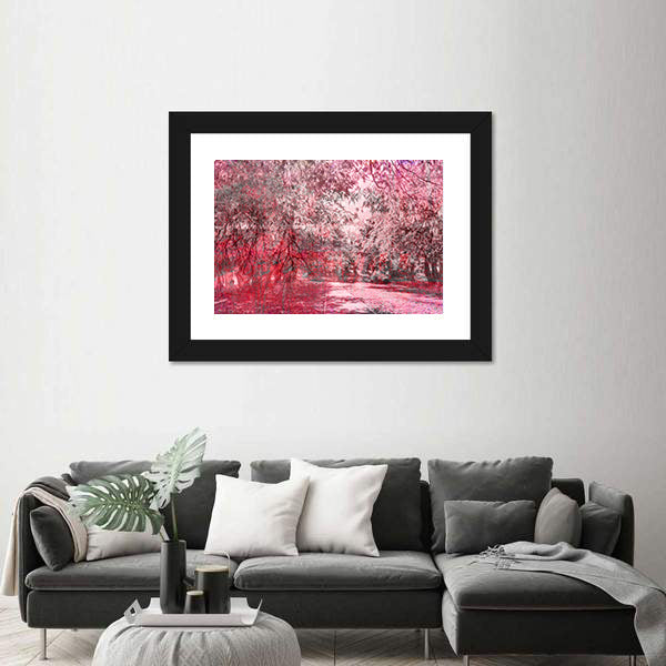 Fantasy Fall Forest Path Canvas Wall Art
