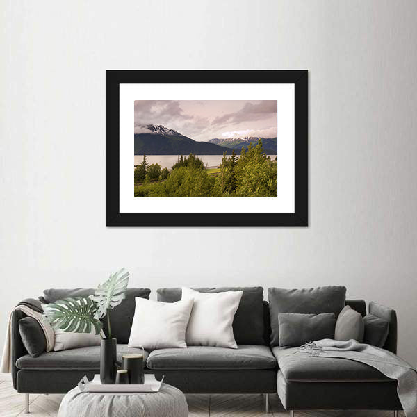 Mountain Lake In Alaska Canvas Wall Art