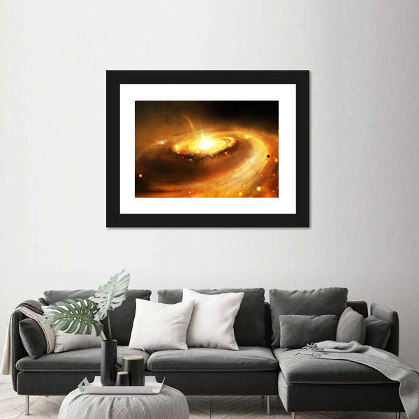 Galaxy Core in Space Canvas Wall Art