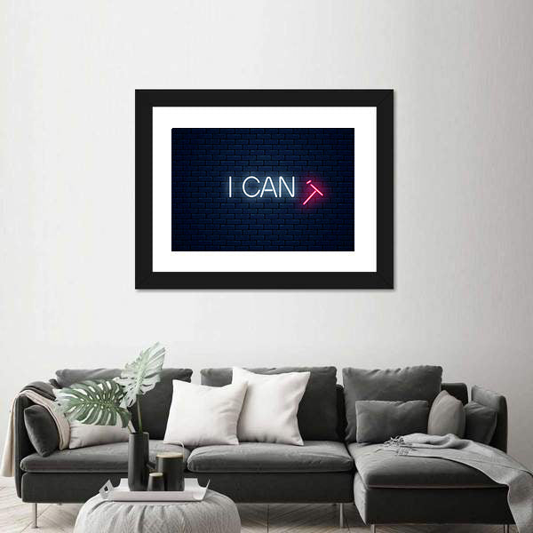 Motivation Quote With Falling T Letter Canvas Wall Art