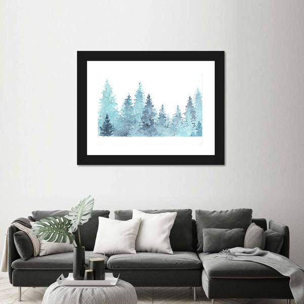 Watercolor Coniferous Forest Canvas Wall Art