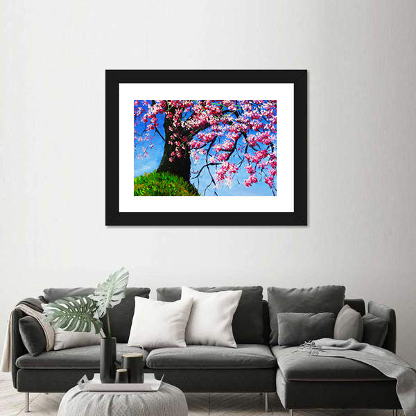 Impasto Cherry Blossom Tree Painting Canvas Wall Art