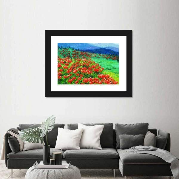 Oil Painted Wildflower Field Canvas Wall Art