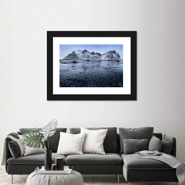 Sand Dunes At Stoksnes Beach In Iceland Canvas Wall Art