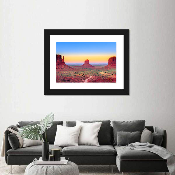 Sunset At Monument Valley In USA Canvas Wall Art