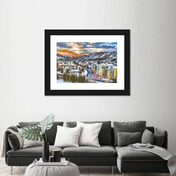 Vail Downtown In Colorado Canvas Wall Art