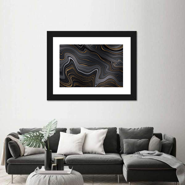 Golden Veins Texture Canvas Wall Art