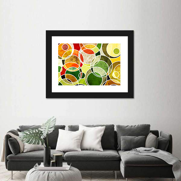 Abstract Overlapping Geometric Circles Canvas Wall Art