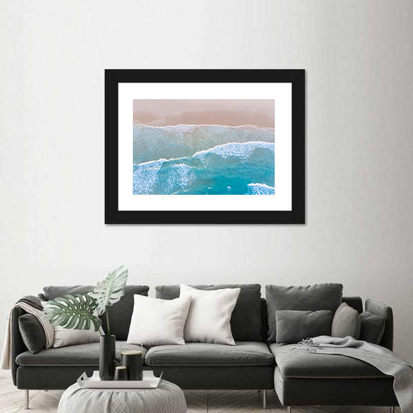 Ocean Beach From Top Canvas Wall Art