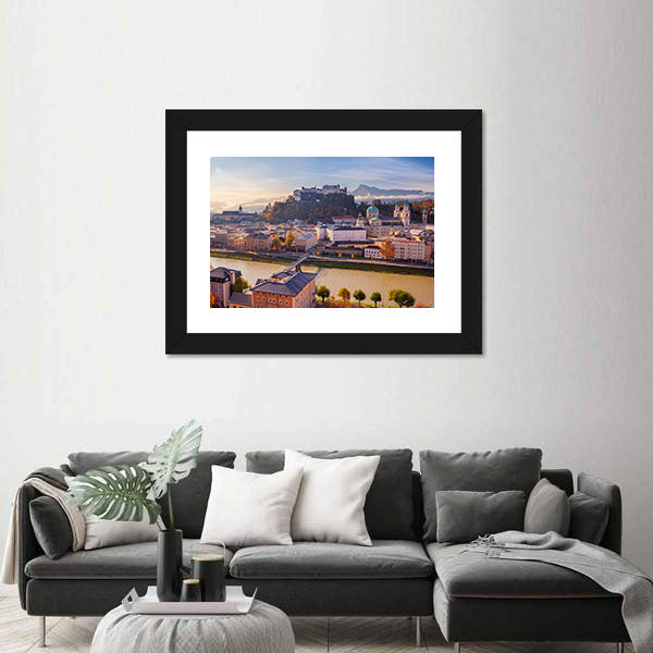 Salzburg Cityscape In Austria Canvas Wall Art