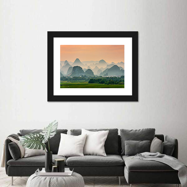Karst Mountain In Guilin China Canvas Wall Art