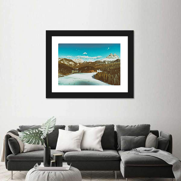 Italian Dolomites in Winter Canvas Wall Art