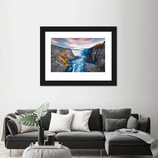 Dettifoss Waterfall In Iceland Canvas Wall Art