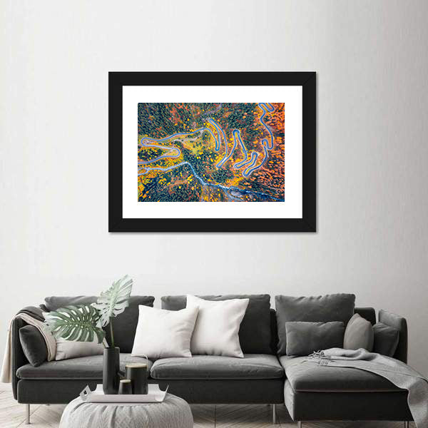 Aerial View Of Maloya Pass In Switzerland Canvas Wall Art