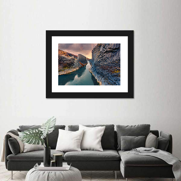 Studlagil Canyon In Iceland Canvas Wall Art