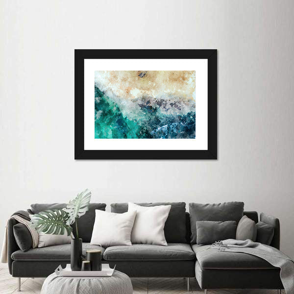 Ocean And Beach Abstract Canvas Wall Art