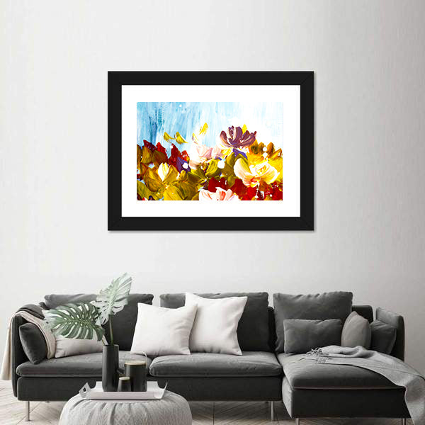 Colorful Abstract Flowers Canvas Wall Art