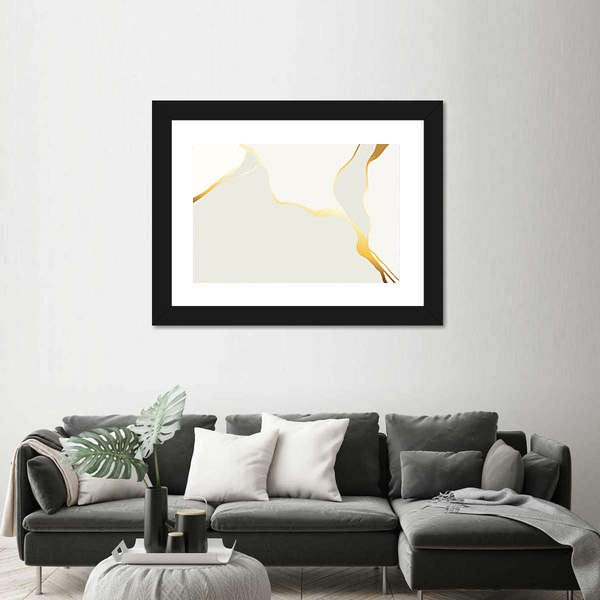 Marble Veining with Gold Accents Canvas Wall Art