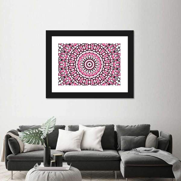 Round Mandala Pattern Canvas Wall Art