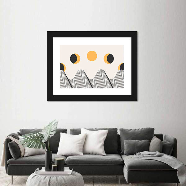 Minimalist Moon Cycle Canvas Wall Art