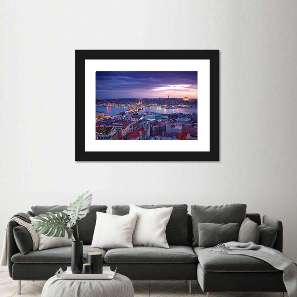 Istanbul At Sunset Canvas Wall Art