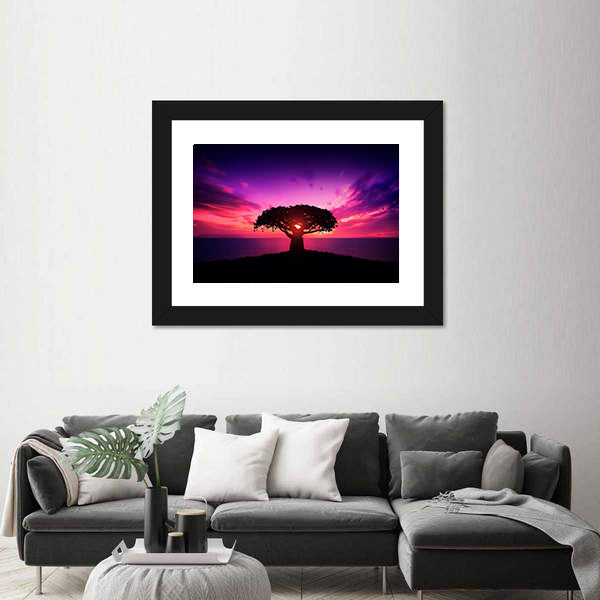 Baobab Tree at Sunset Canvas Wall Art
