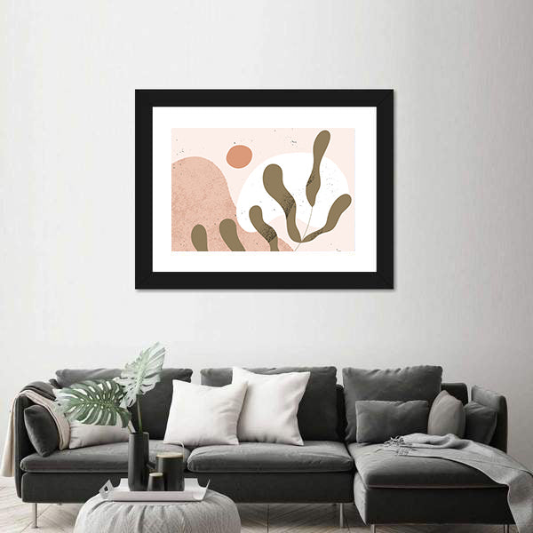 Geometric Leaf Shapes Canvas Wall Art