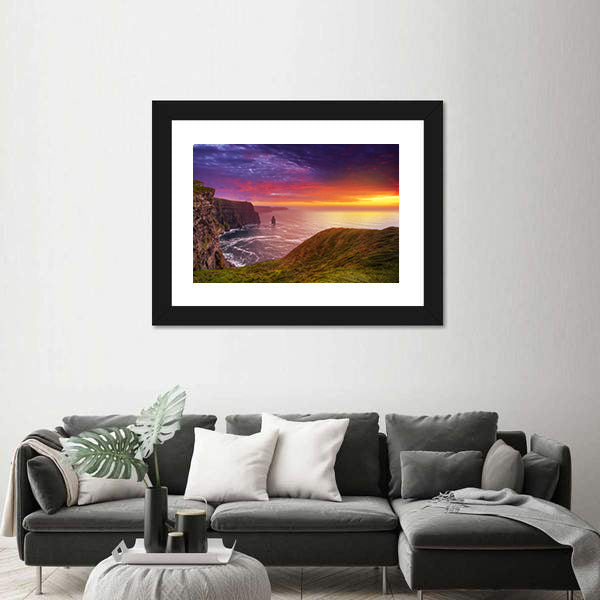 Sunset at the Cliffs of Moher Canvas Wall Art