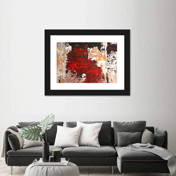 Bold Impasto Abstract in Red and Black Canvas Wall Art