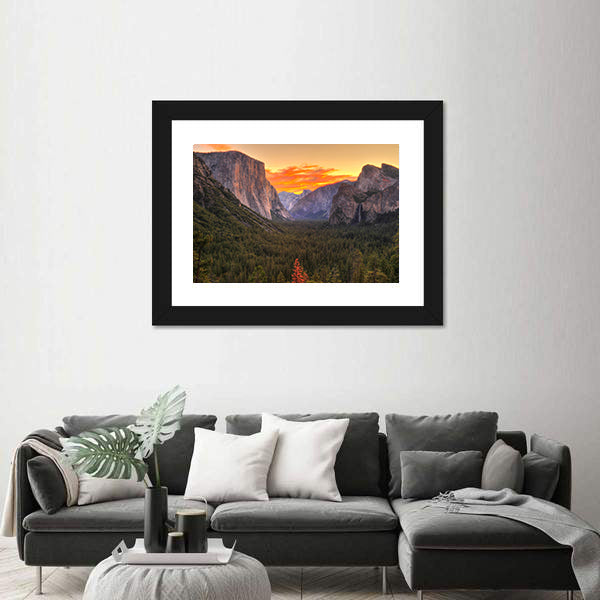 Yosemite Sunrise Over Granite Valley Canvas Wall Art