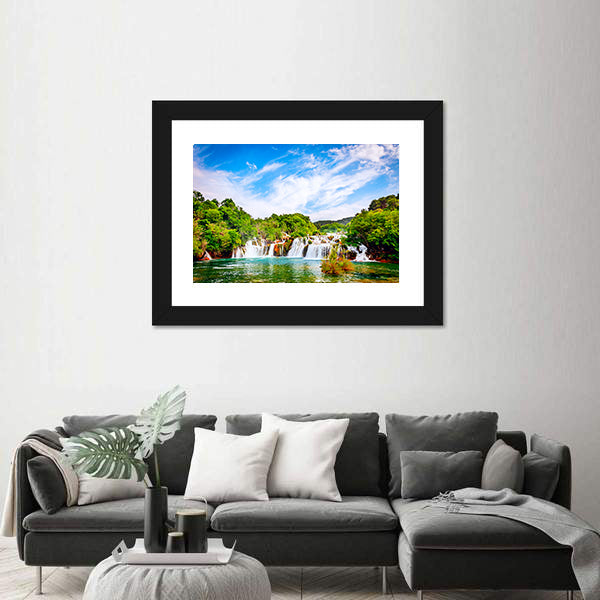 Waterfall In Krka National Park Canvas Wall Art